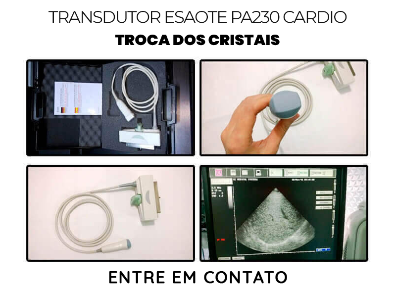 TROCA DOS CRISTAIS TRANSDUTOR ESAOTE PA230 CARDIO